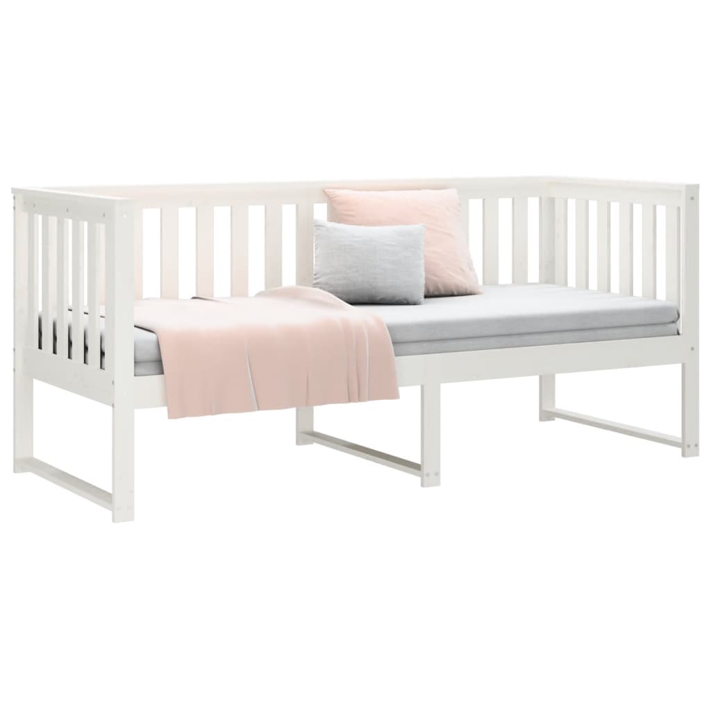 daybed uden madras 80x200 cm massivt fyrretræ hvid