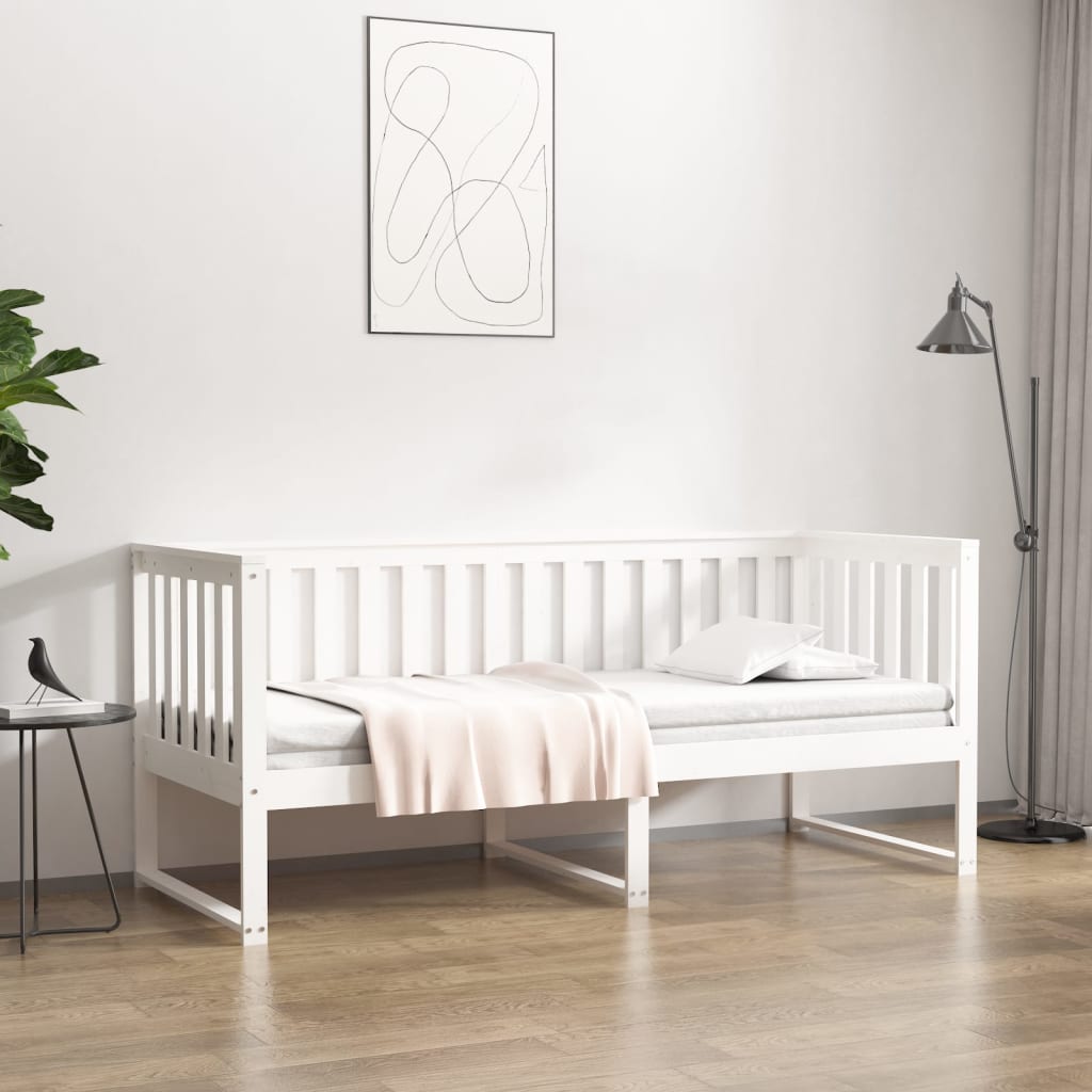 daybed uden madras 80x200 cm massivt fyrretræ hvid
