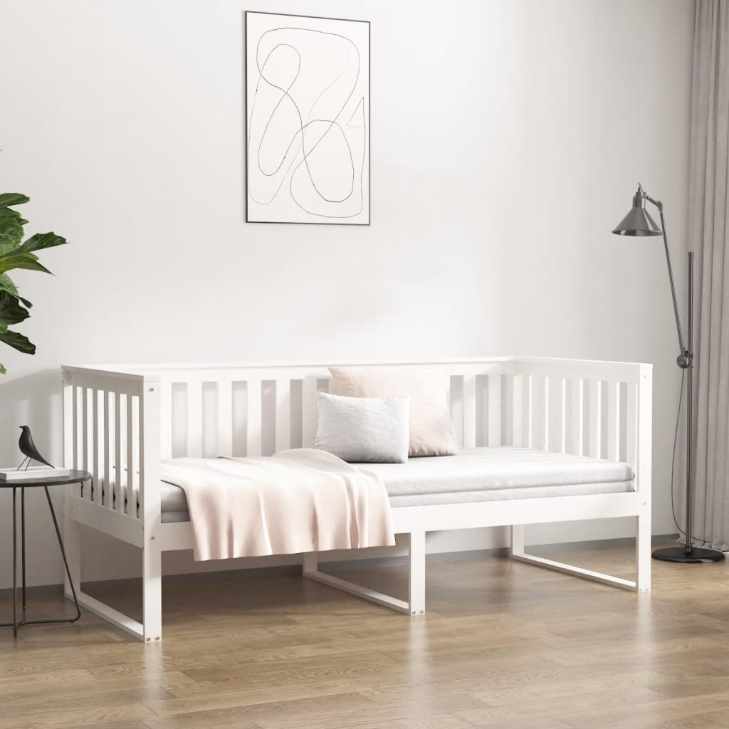 daybed uden madras 90x190 cm massivt fyrretræ hvid