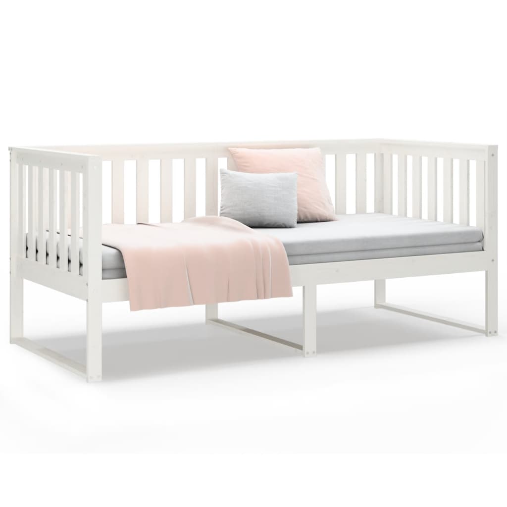 daybed uden madras 90x190 cm massivt fyrretræ hvid