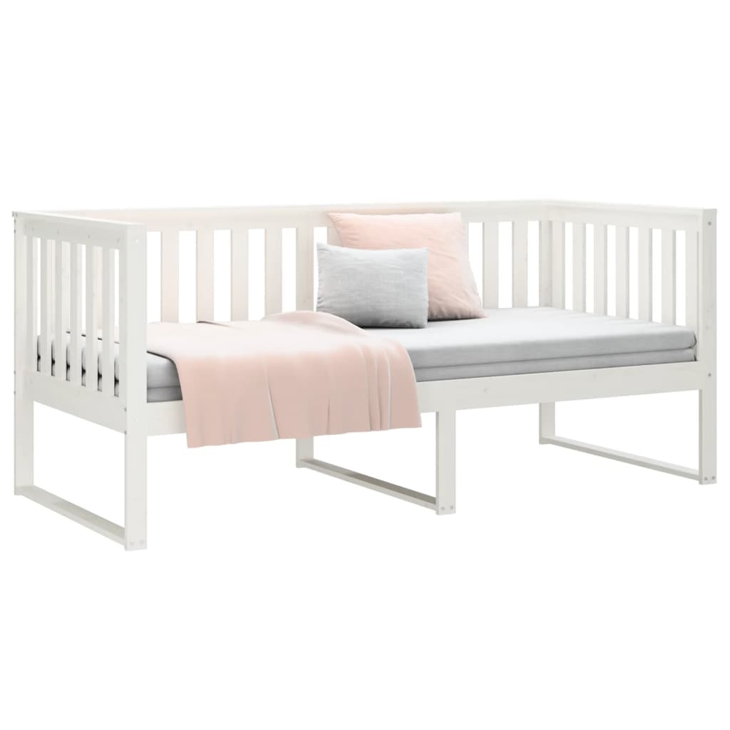 daybed uden madras 90x190 cm massivt fyrretræ hvid