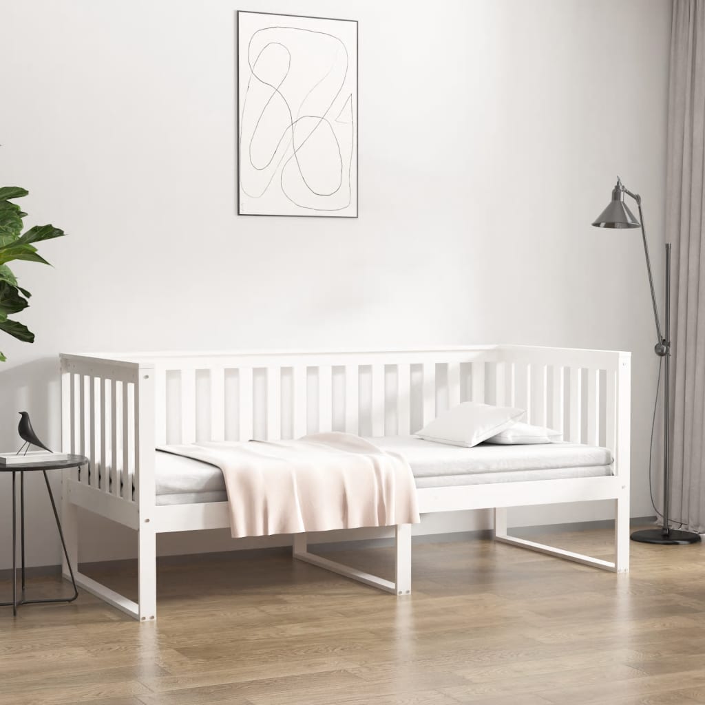 daybed uden madras 90x190 cm massivt fyrretræ hvid
