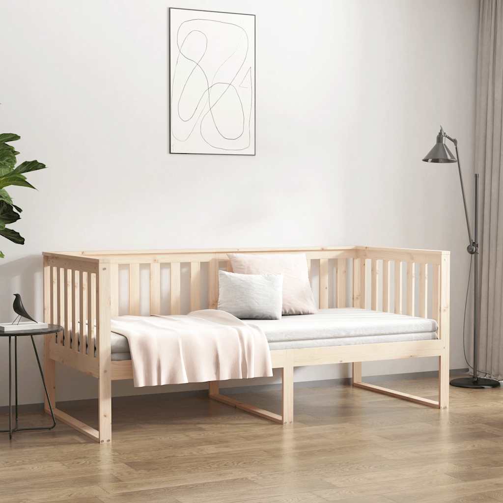 daybed med reol uden madras 100x200 cm massivt fyrretræ