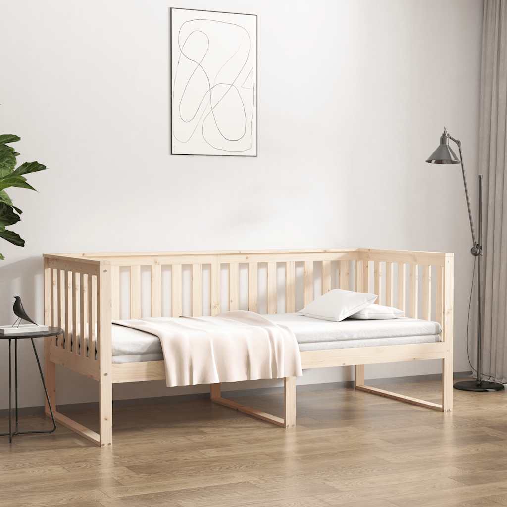 daybed med reol uden madras 100x200 cm massivt fyrretræ