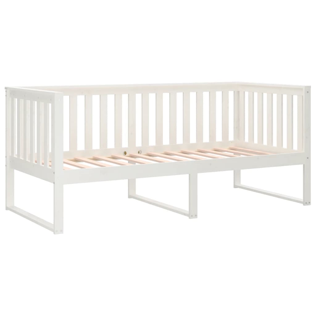 daybed med reol uden madras 100x200 cm massivt fyrretræ hvid