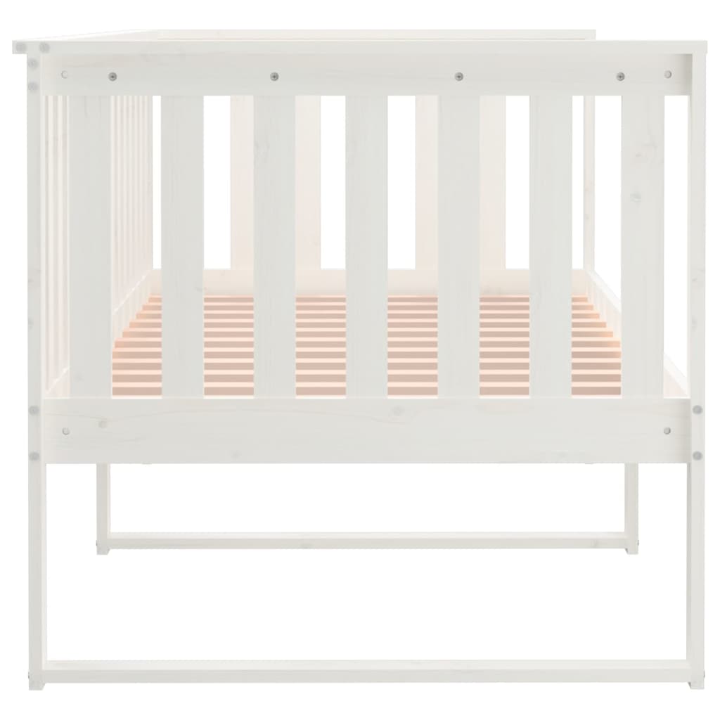 daybed med reol uden madras 100x200 cm massivt fyrretræ hvid