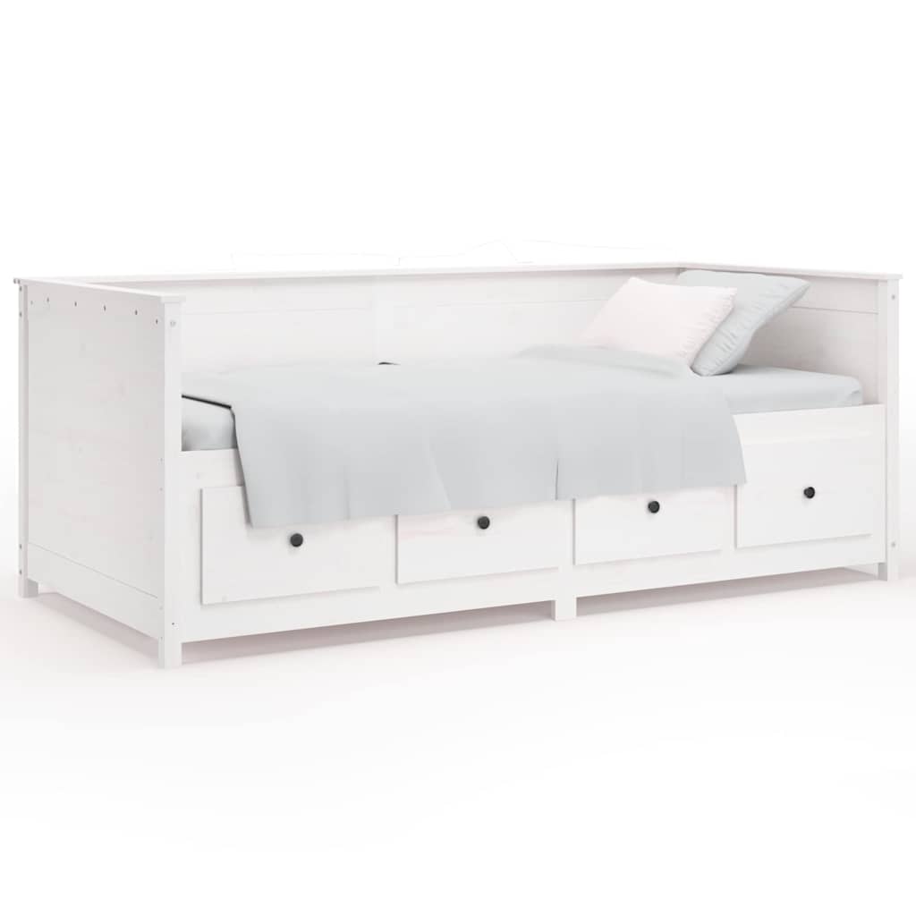 daybed uden madras 90x190 cm massivt fyrretræ hvid