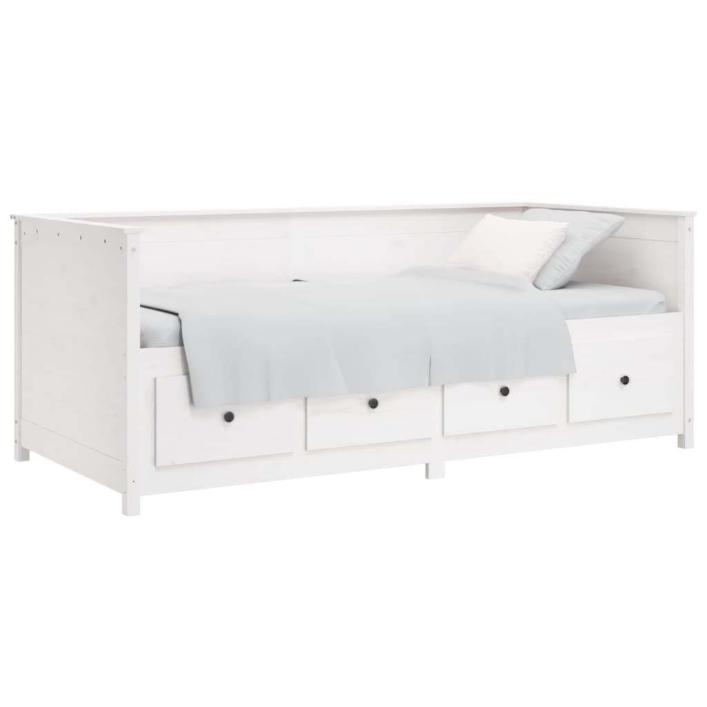 daybed uden madras 90x190 cm massivt fyrretræ hvid
