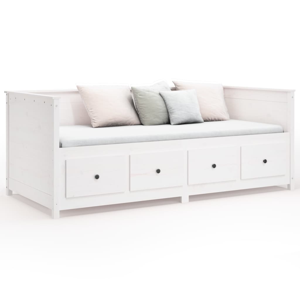 daybed uden madras 90x190 cm massivt fyrretræ hvid