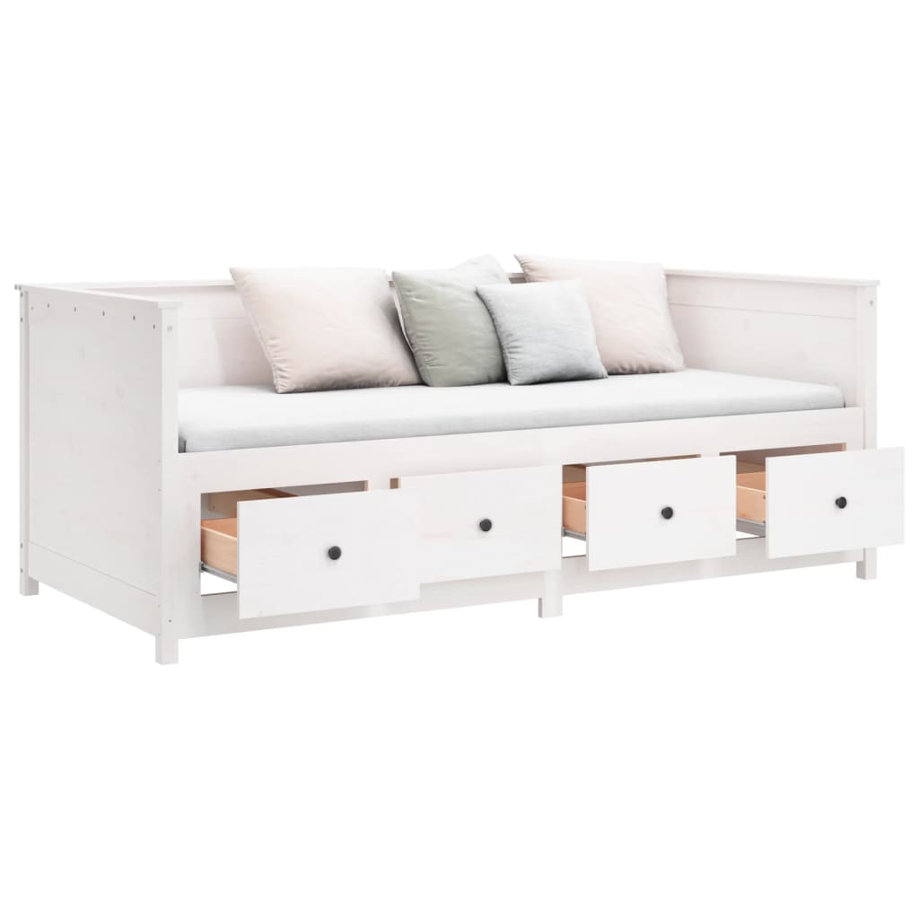 daybed uden madras 90x190 cm massivt fyrretræ hvid