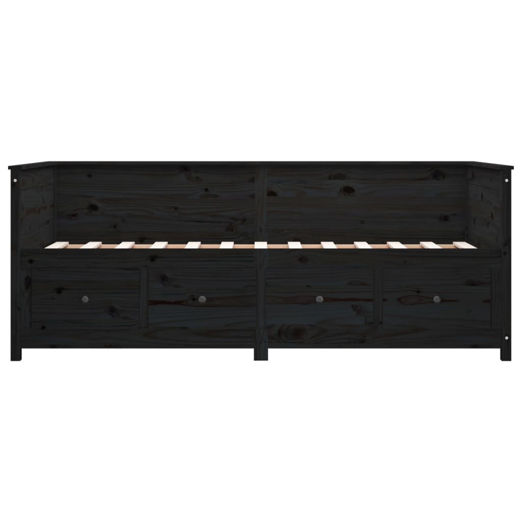 daybed 90x190 cm massivt fyrretræ sort