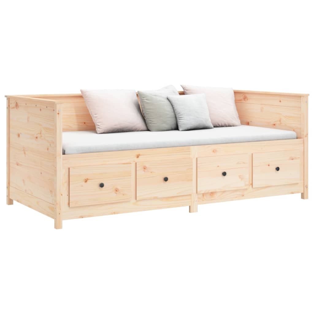 daybed med reol uden madras 75x190 cm massivt fyrretræ