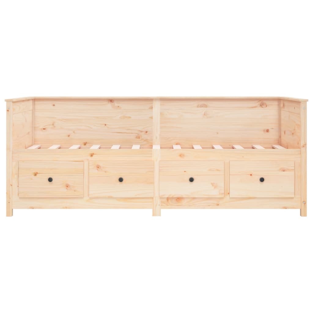 daybed med reol uden madras 75x190 cm massivt fyrretræ