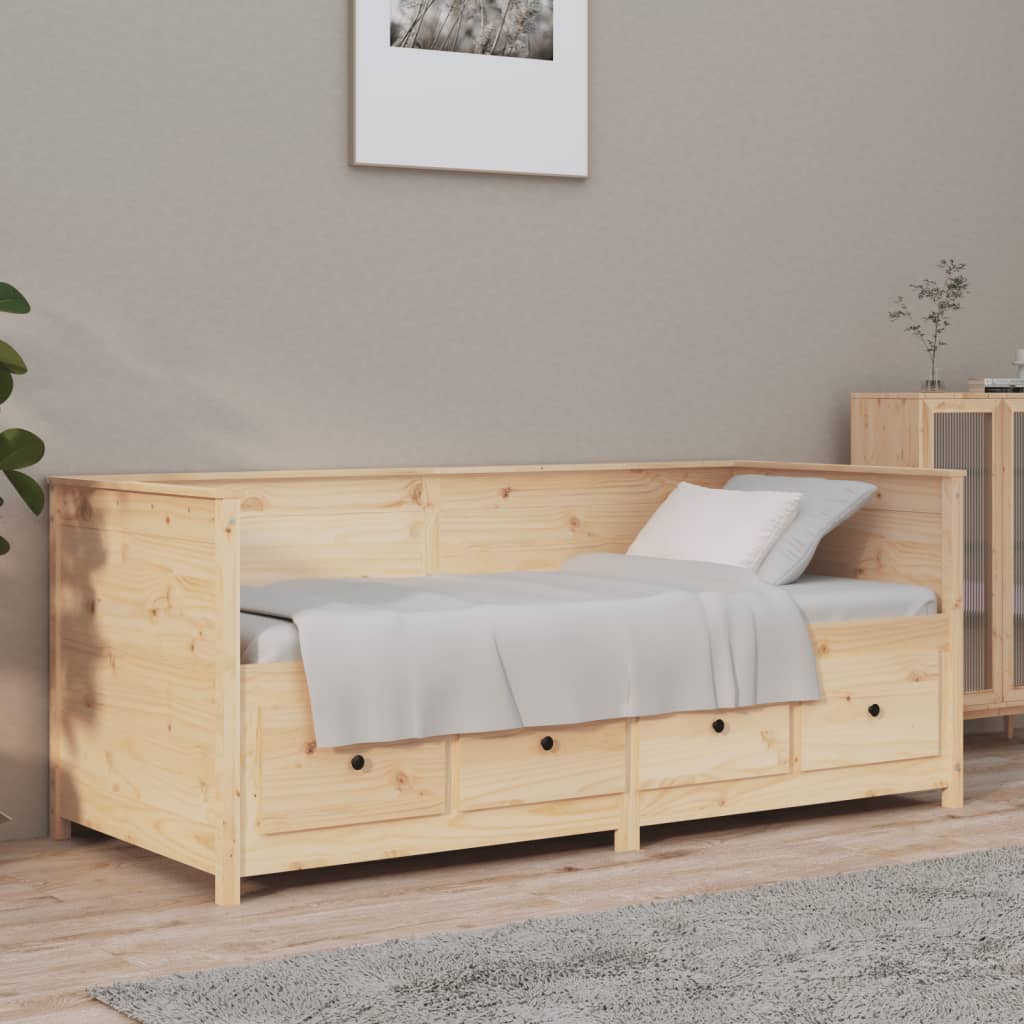 daybed med reol uden madras 75x190 cm massivt fyrretræ