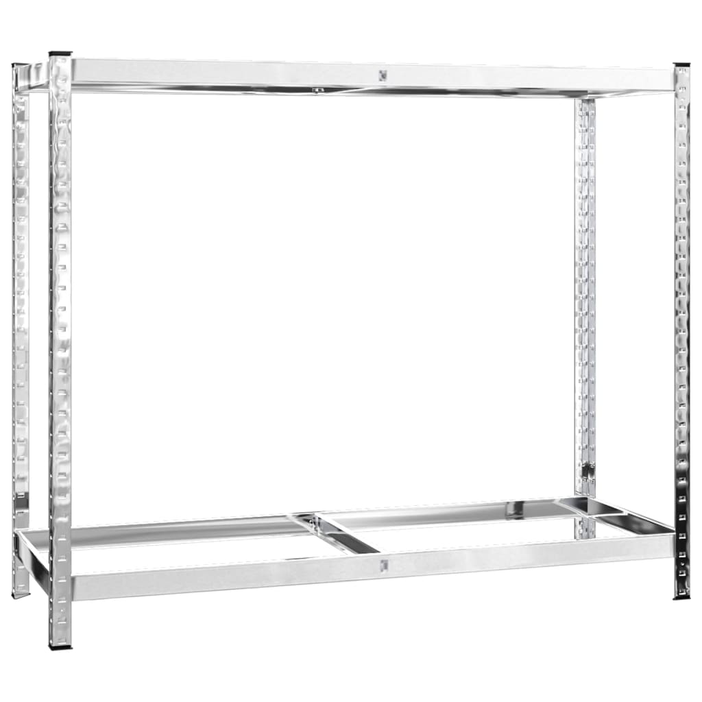 dækreol med 2 hylder 110x40x110 cm stål sølvfarvet