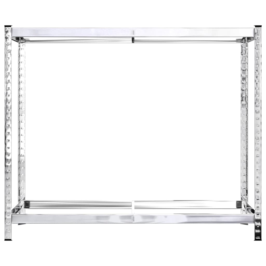 dækreoler 2 stk. med 2 hylder 110x40x110 cm stål sølvfarvet