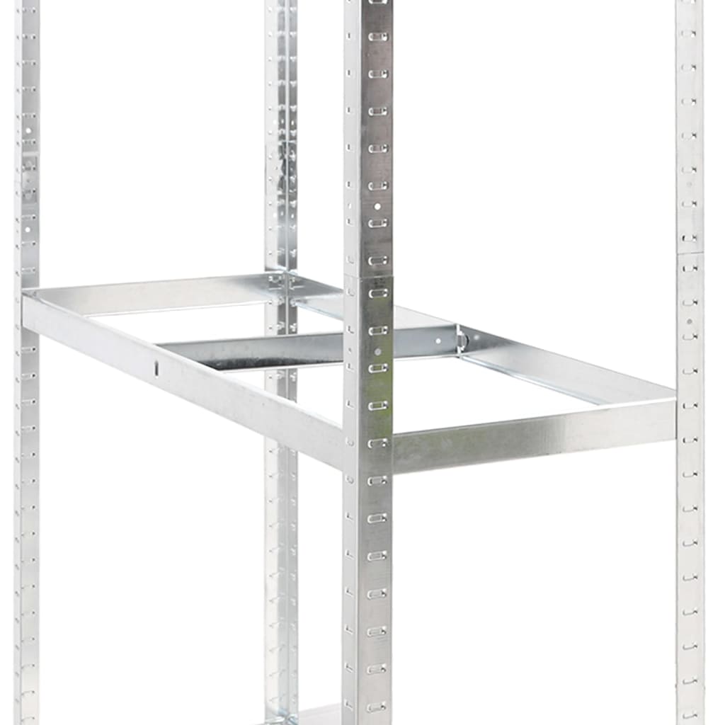dækreol med 3 hylder 110x40x200 cm stål sølvfarvet