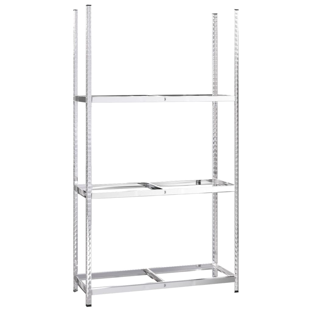 dækreoler 2 stk. med 3 hylder 110x40x200 cm stål sølvfarvet