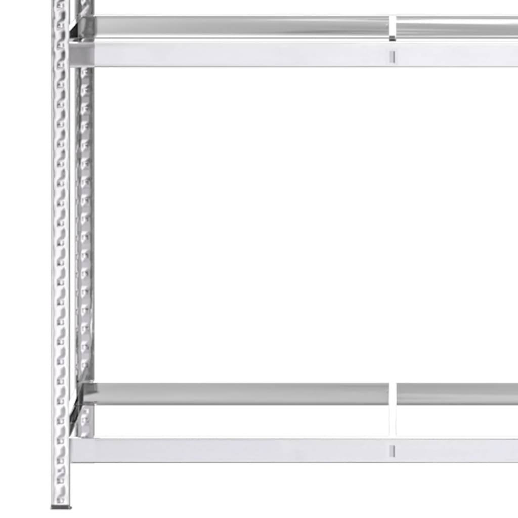 dækreoler 2 stk. med 3 hylder 110x40x200 cm stål sølvfarvet