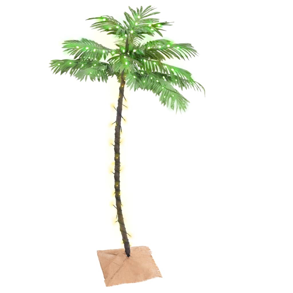 LED-palmetræ 150 cm 88 LED'er varmt hvidt lys hvid