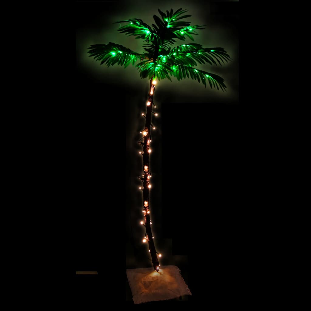 LED-palmetræ 150 cm 88 LED'er varmt hvidt lys hvid