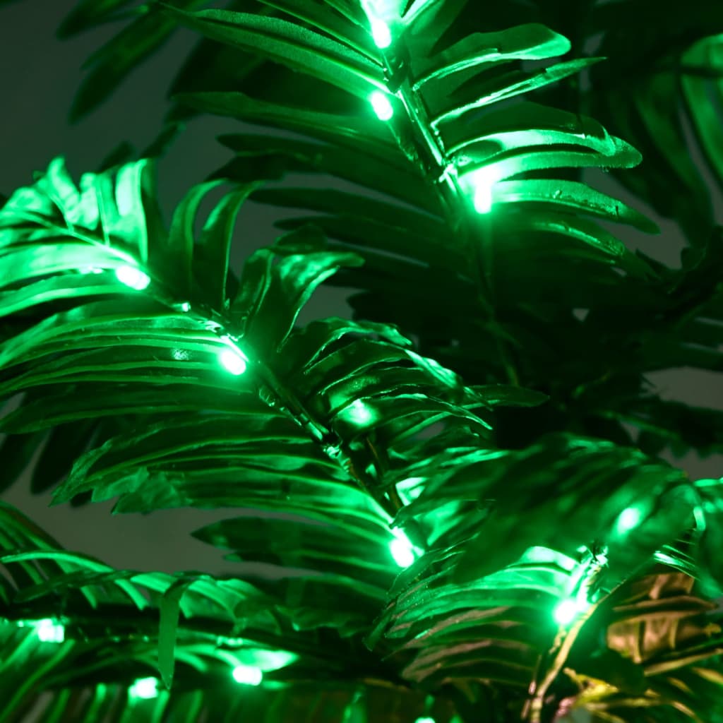 LED-palmetræ 180 cm 96 LED'er varmt hvidt lys hvid