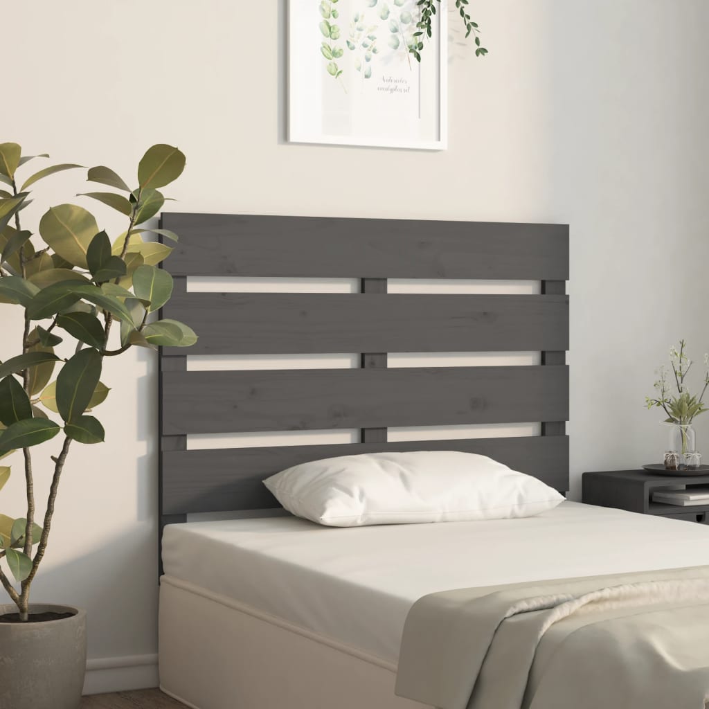 sengegærde 100x3x80 cm massivt fyrretræ grå