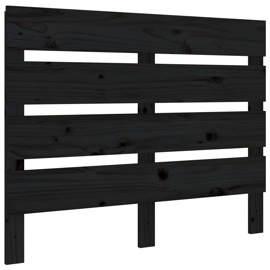 sengegærde 100x3x80 cm massivt fyrretræ sort