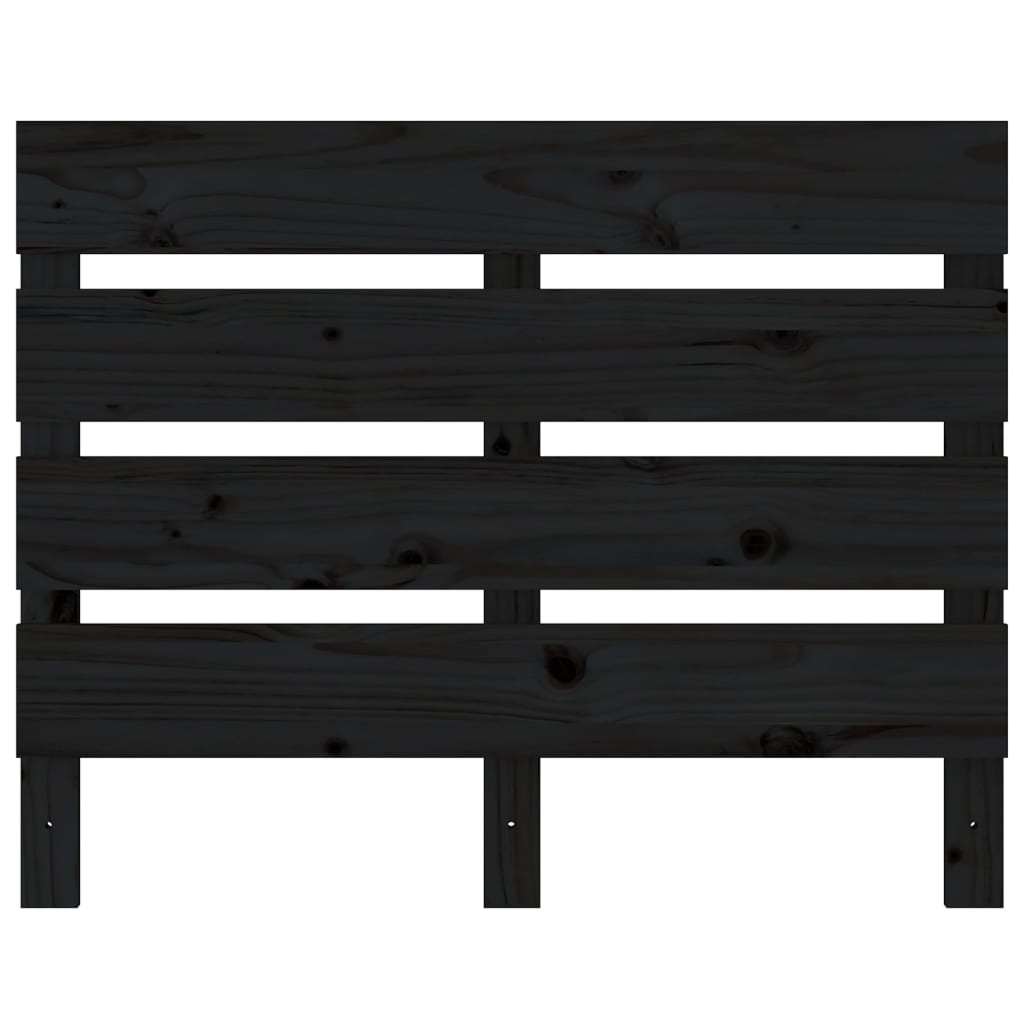 sengegærde 100x3x80 cm massivt fyrretræ sort