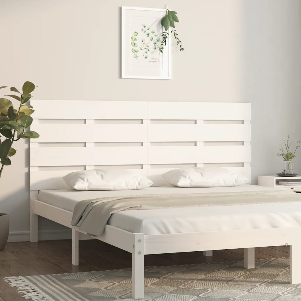 sengegærde 120x3x80 cm massivt fyrretræ hvid