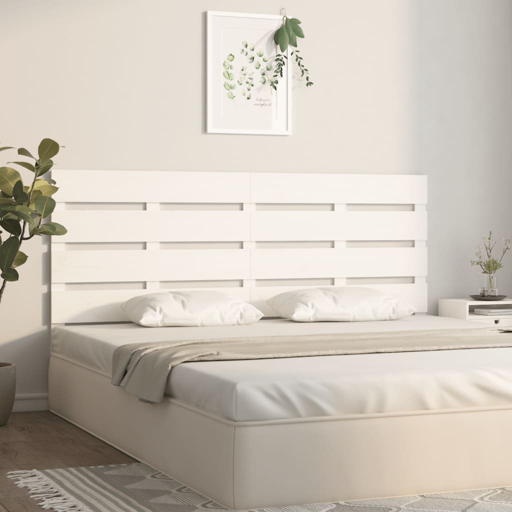 sengegavl 140x3x80 cm massivt fyrretræ hvid
