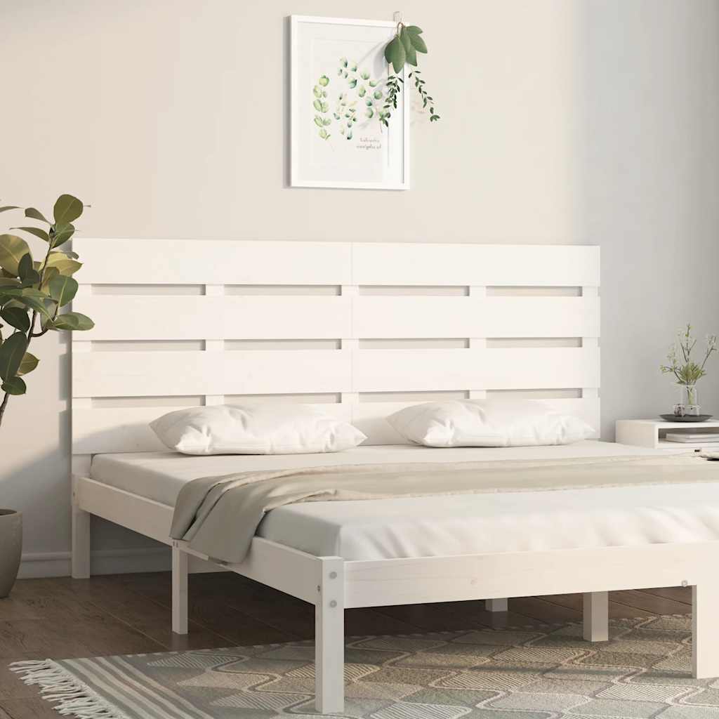 sengegavl 180x3x80 cm massivt fyrretræ hvid