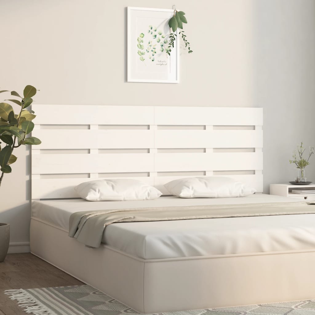 sengegavl 200x3x80 cm massivt fyrretræ hvid