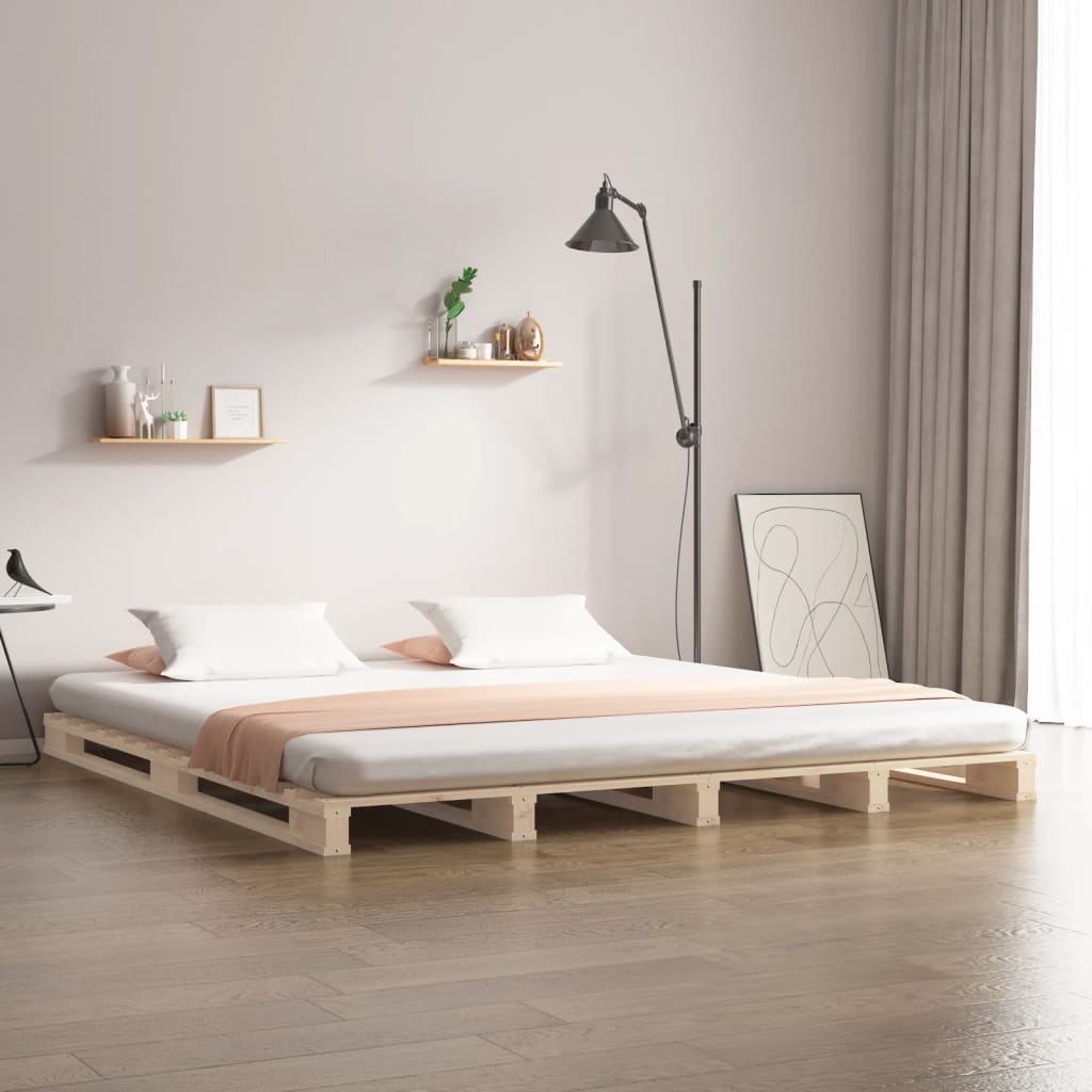 palleseng 180x200 cm Super King massivt fyrretræ