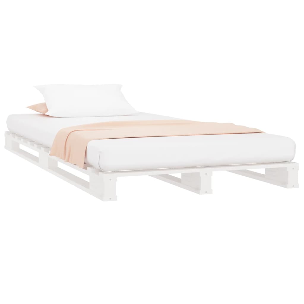 palleseng 75x190 cm Small Single massivt fyrretræ hvid