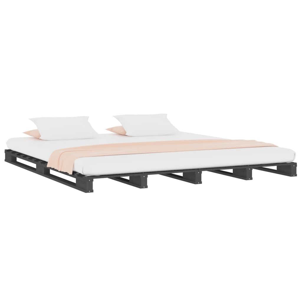 palleseng 120x190 cm Small Double massivt fyrretræ grå