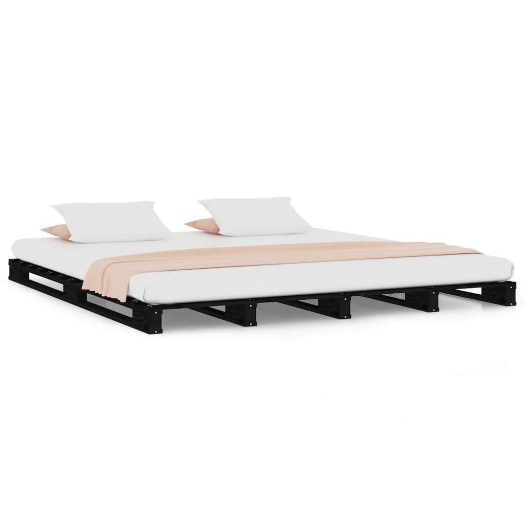 palleseng 120x190 cm Small Double massivt fyrretræ sort