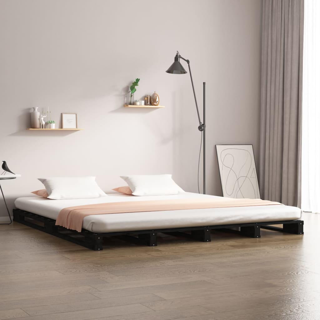 palleseng 120x190 cm Small Double massivt fyrretræ sort