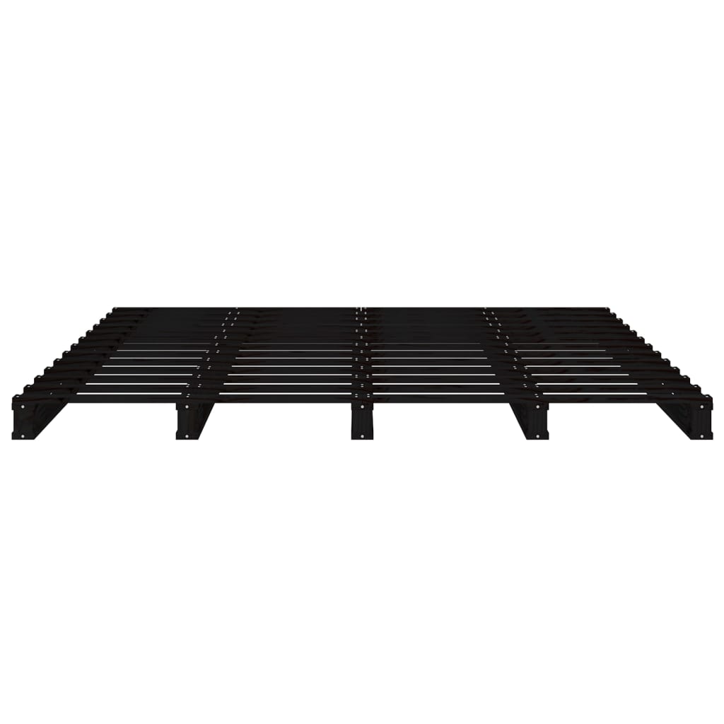 palleseng 140x190 cm massivt fyrretræ sort
