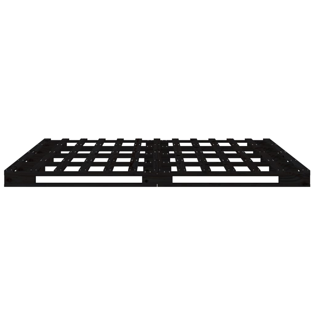 palleseng 140x190 cm massivt fyrretræ sort