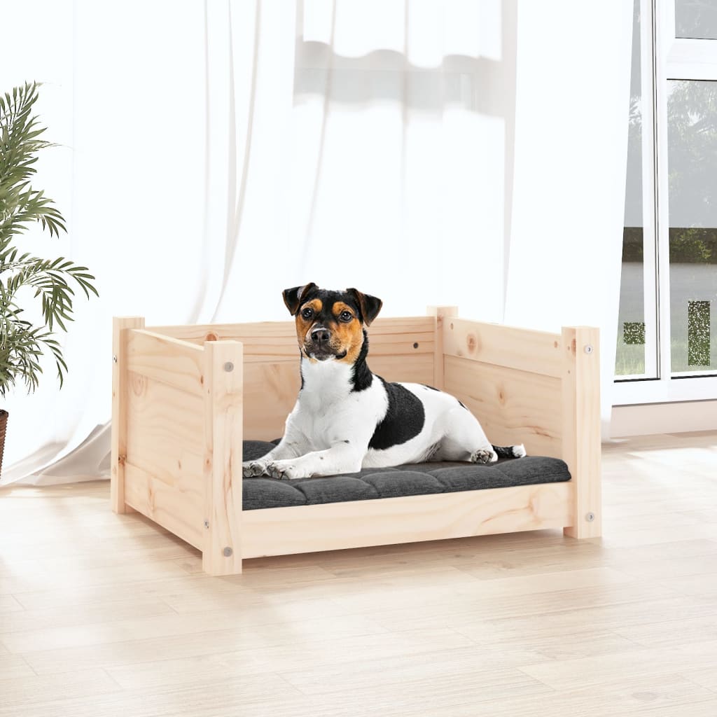hundeseng 55,5x45,5x28 cm massivt fyrretræ
