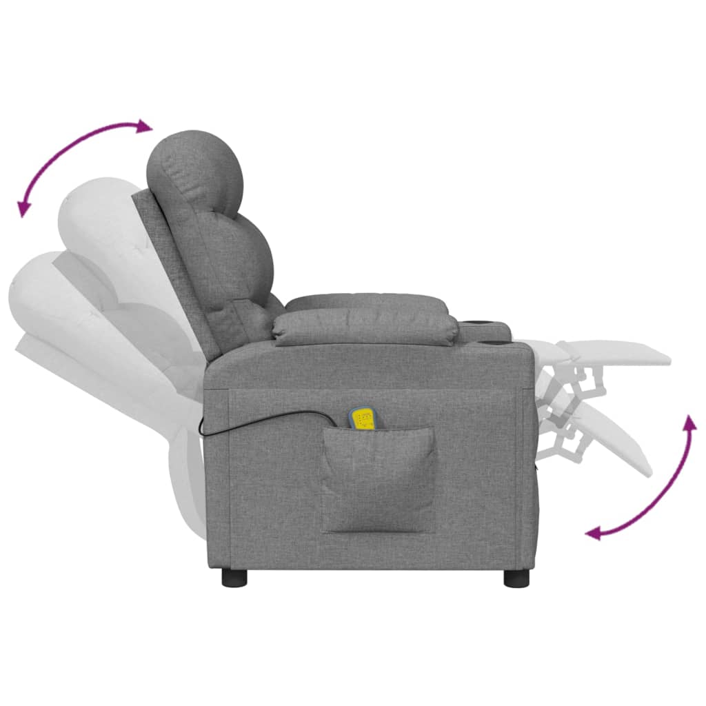 massagestol stof lysegrå