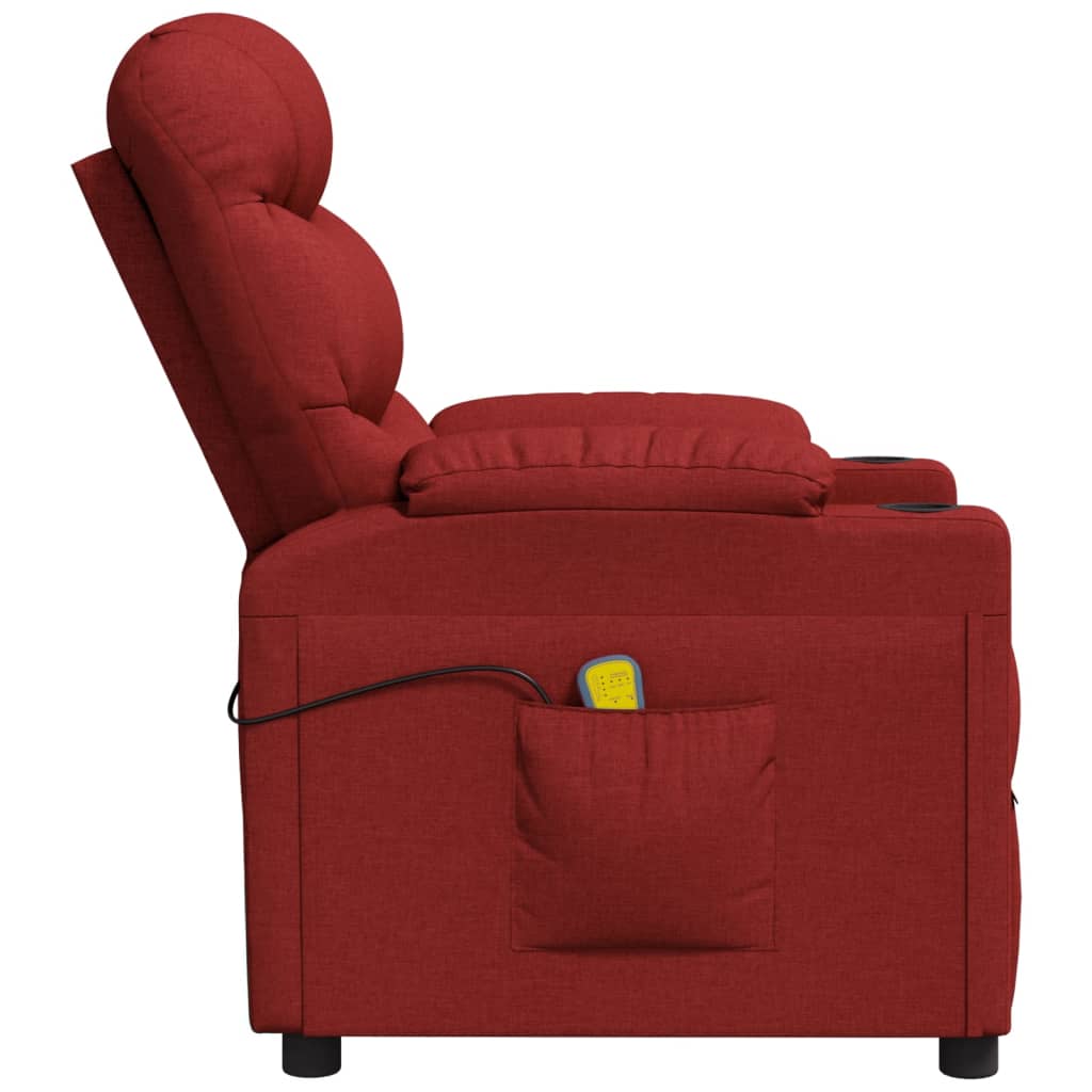 massagestol stof vinrød