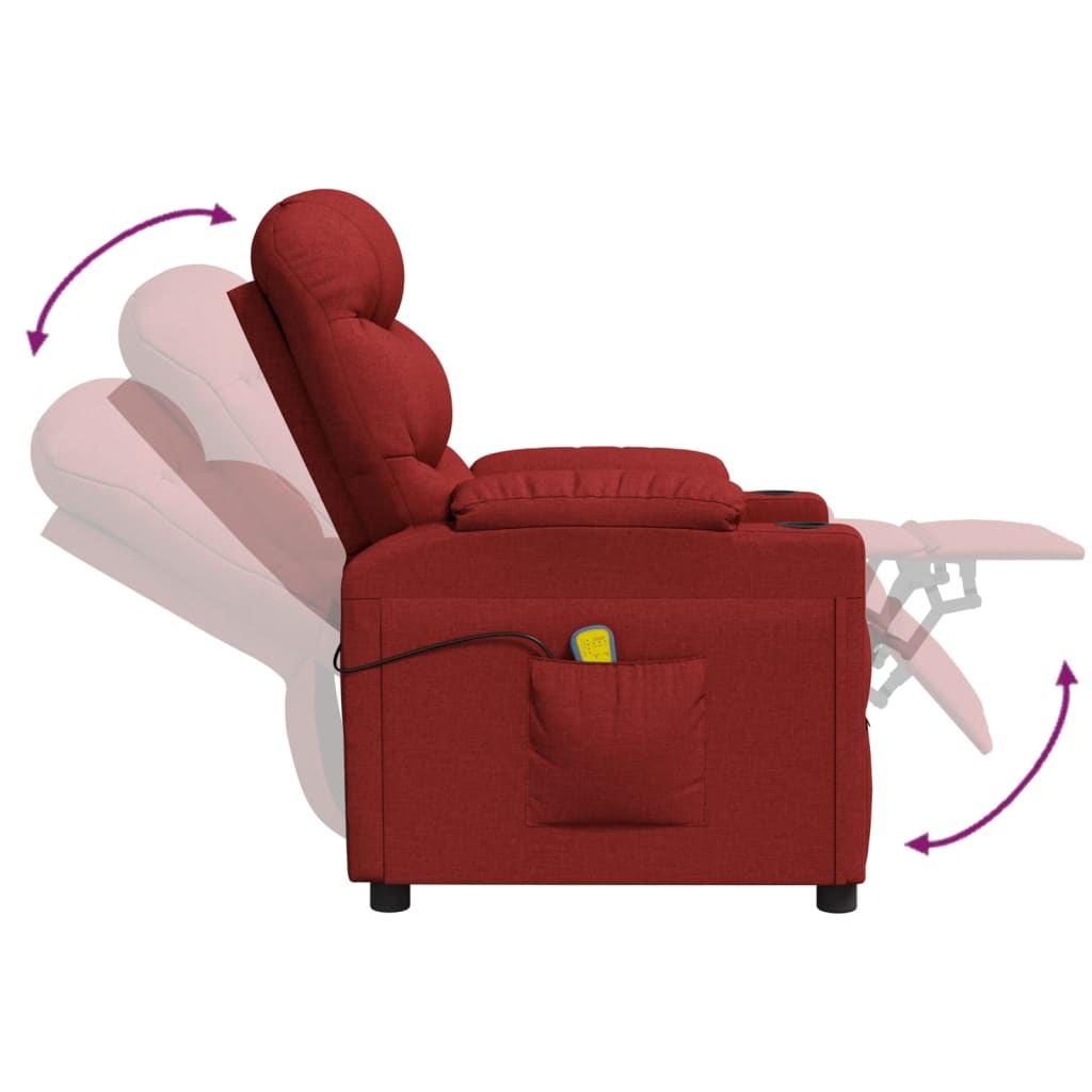 massagestol stof vinrød