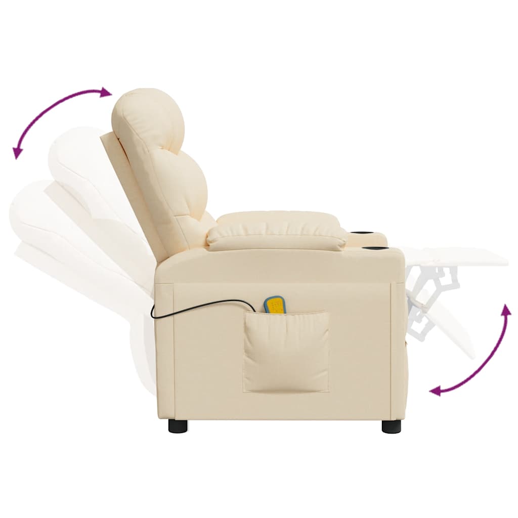 massagestol stof cremefarvet