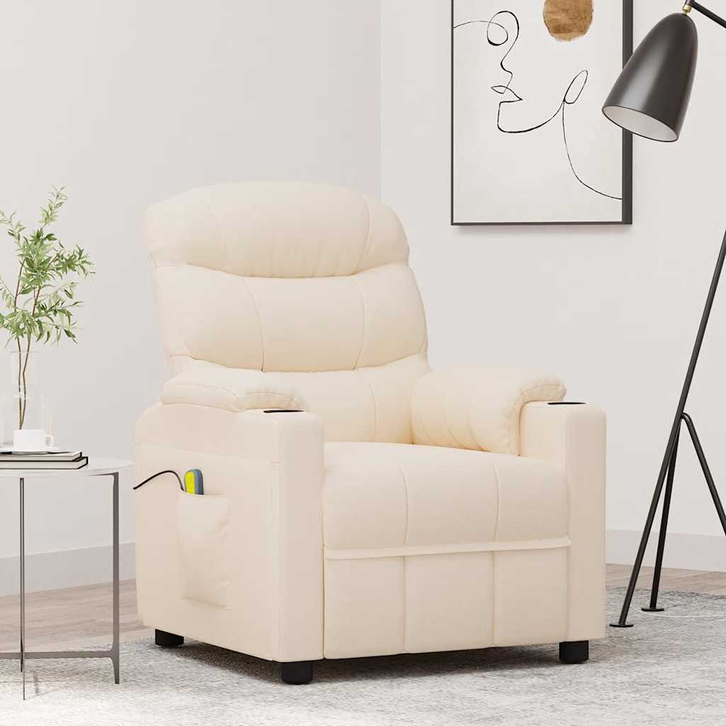 massagestol stof cremefarvet