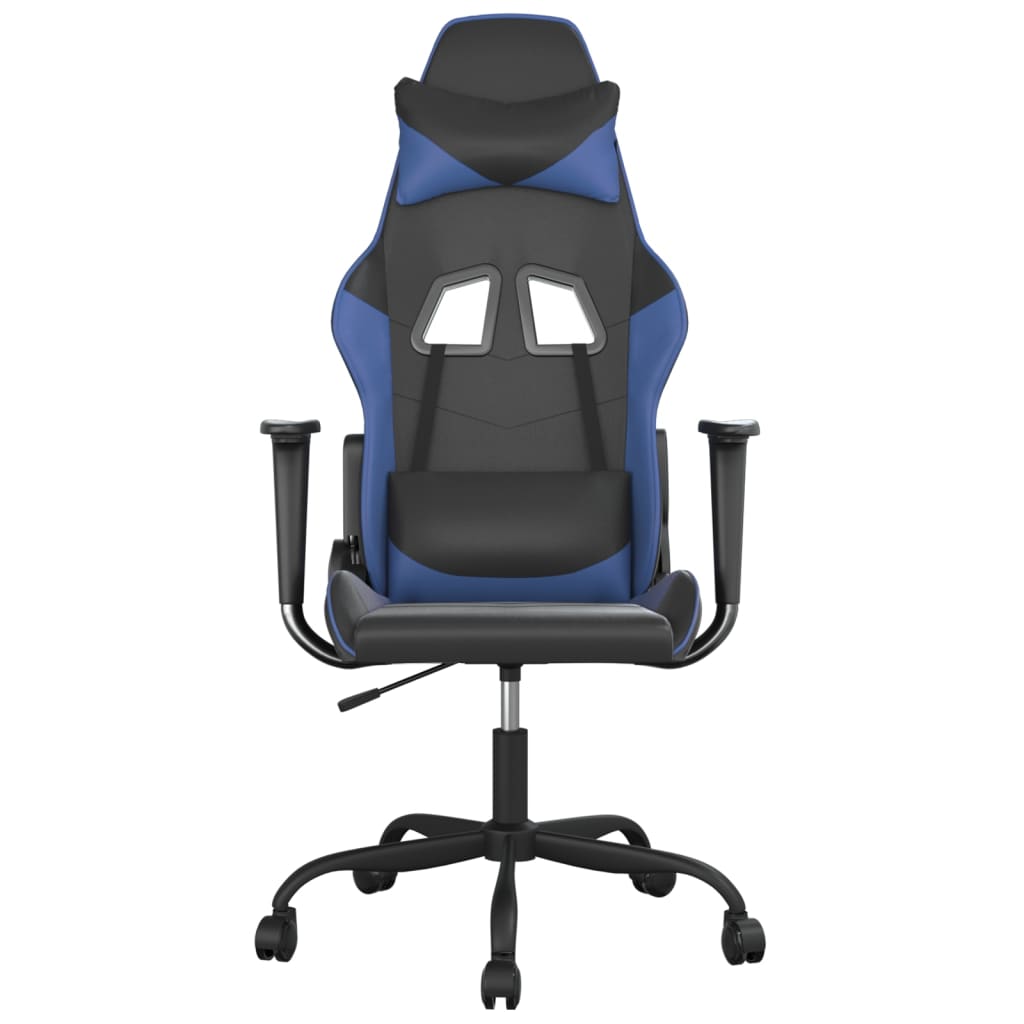 gamingstol m. massagefunktion kunstlæder sort og blå