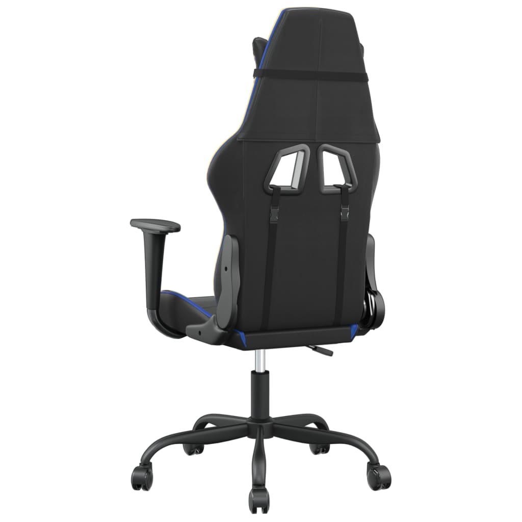 gamingstol m. massagefunktion kunstlæder sort og blå