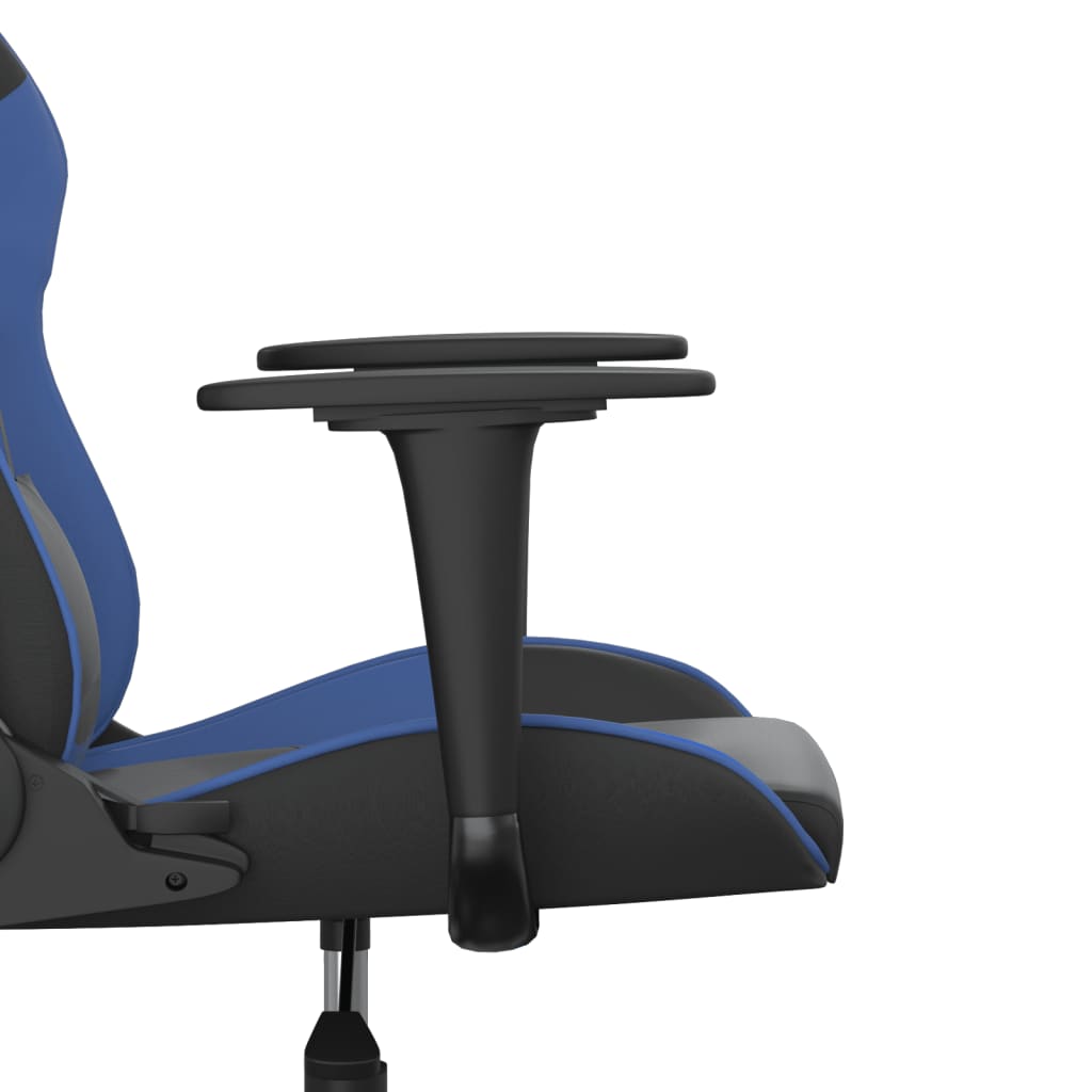 gamingstol m. massagefunktion kunstlæder sort og blå