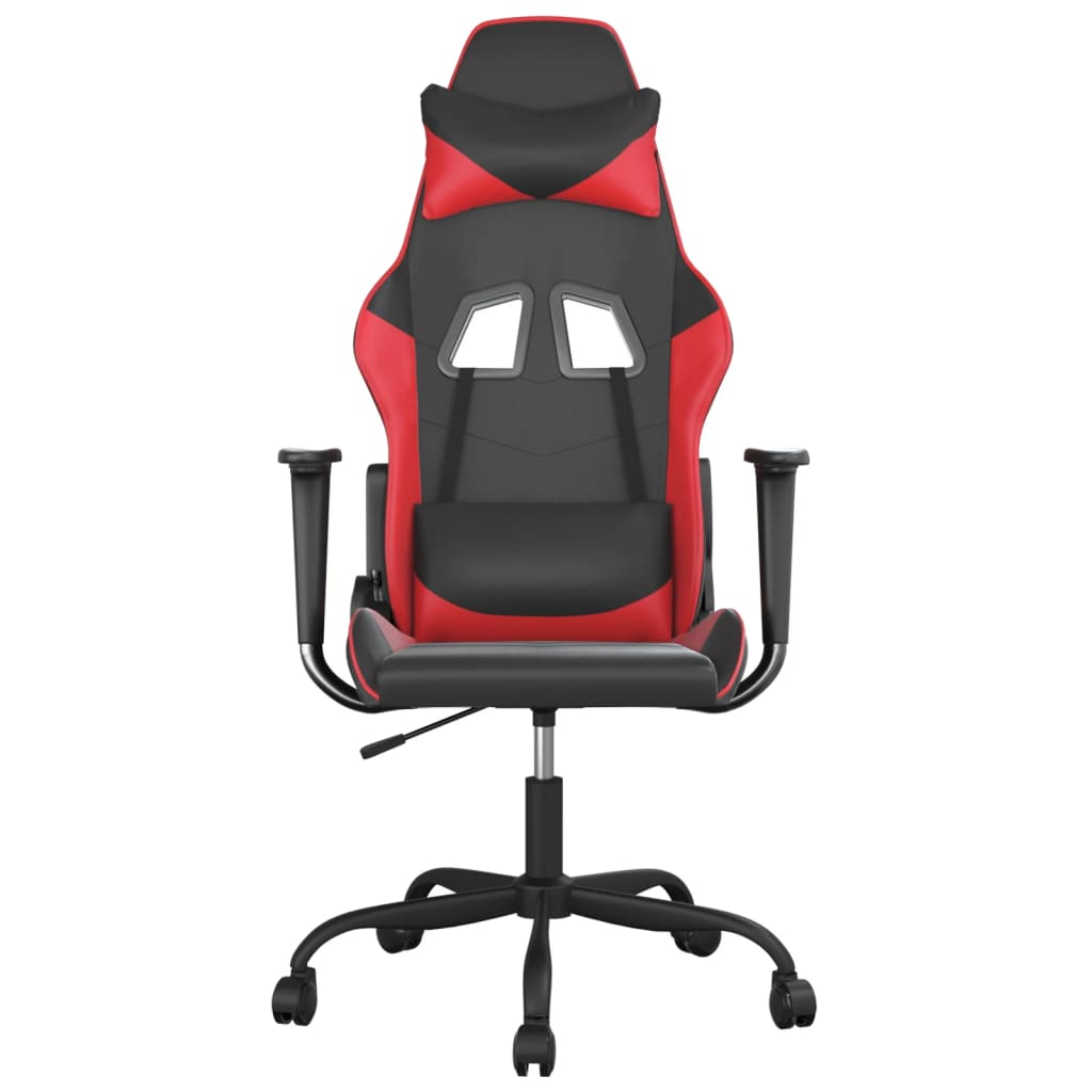 gamingstol m. massagefunktion kunstlæder sort og rød